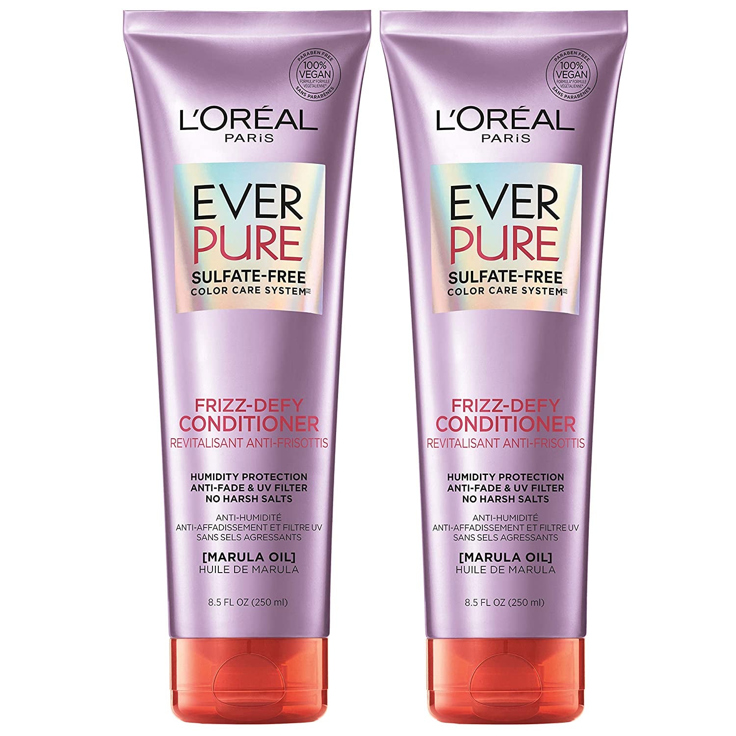 L'Oreal Paris Hair Care Everpure Sulfate Free Frizz Defy Conditioner, with Marula Oil, 2 Count (8.5 Fl; Oz Each) (Packaging May Vary) Health & Beauty > Personal Care > Hair Care L'Oreal Paris Conditioner 8.5 Fl Oz (Pack of 2) 