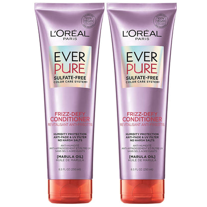 L'Oreal Paris Hair Care Everpure Sulfate Free Frizz Defy Conditioner, with Marula Oil, 2 Count (8.5 Fl; Oz Each) (Packaging May Vary) Health & Beauty > Personal Care > Hair Care L'Oreal Paris Conditioner 8.5 Fl Oz (Pack of 2) 