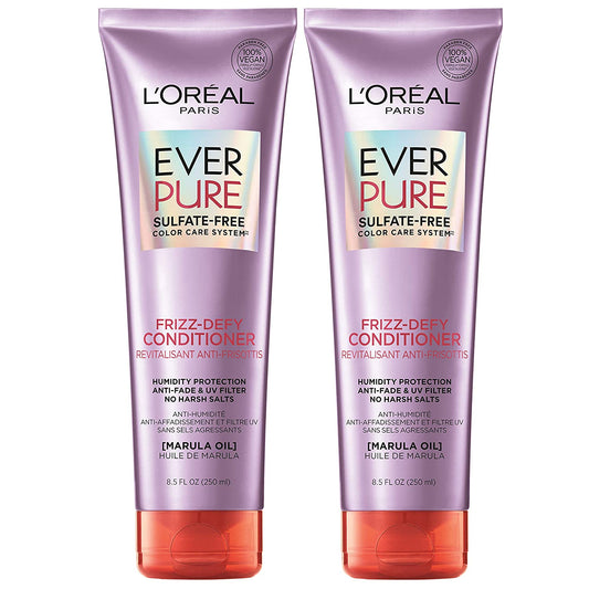 L'Oreal Paris Hair Care Everpure Sulfate Free Frizz Defy Conditioner, with Marula Oil, 2 Count (8.5 Fl; Oz Each) (Packaging May Vary) Health & Beauty > Personal Care > Hair Care L'Oreal Paris Conditioner 8.5 Fl Oz (Pack of 2) 
