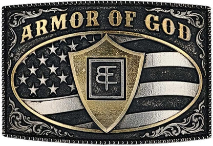 Montana Silversmiths Christian Faith Series Attitude Western Belt Buckle (Armor of God Gold) Apparel & Accessories > Clothing Accessories > Belt Buckles Montana Silversmiths   