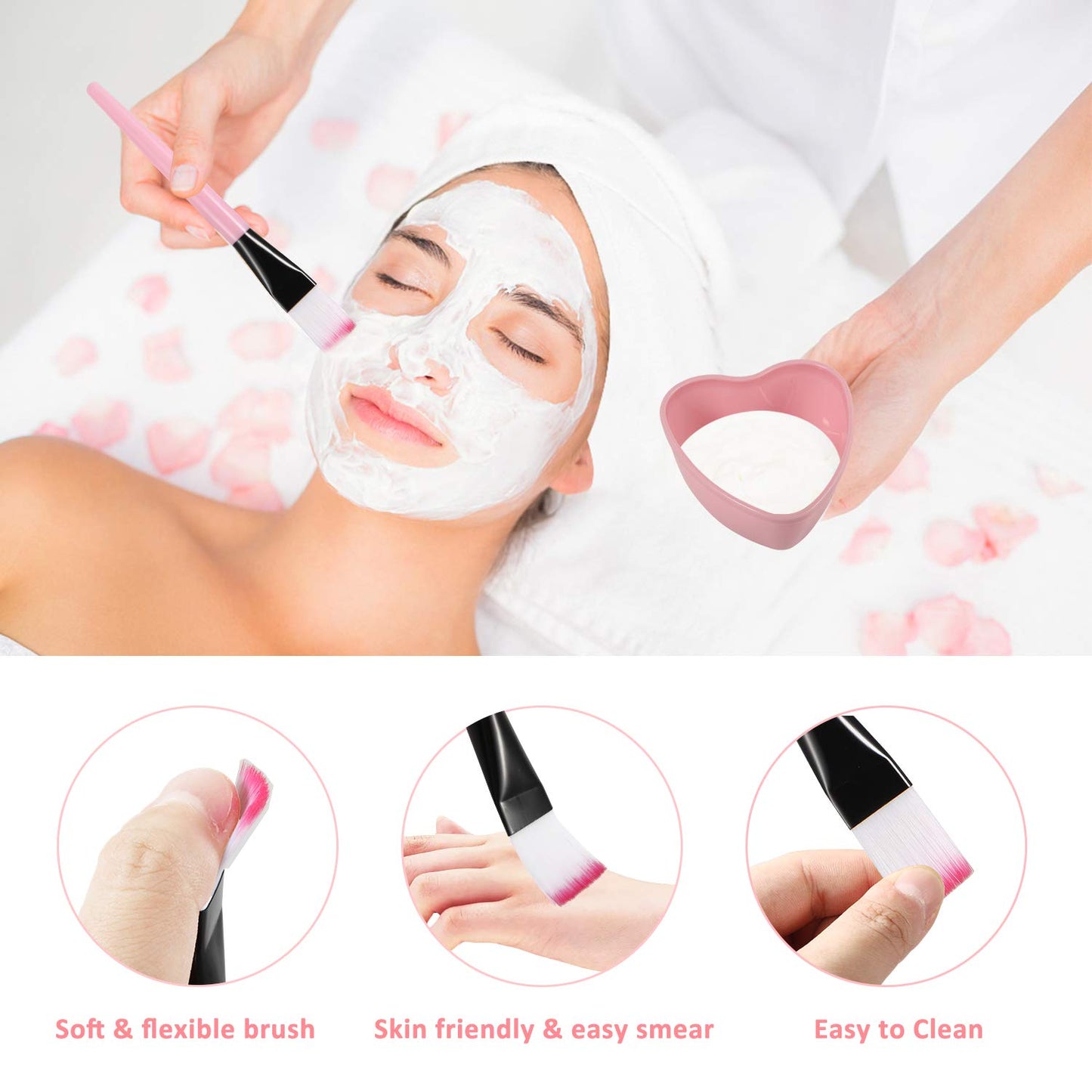 Urfashion Face Mask Mixing Bowl Set,10 in 1 Cat Shape Headband Spray Brush Stick Spatula Puff Measure Spoon Lady Face Skin Care Mask Mixing Tool Sets Health & Beauty > Personal Care > Cosmetics > Cosmetic Tools > Skin Care Tools URfashion   