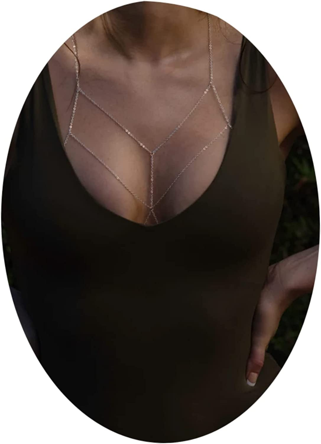Gold Body Chain Jewelry for Women Body Chain Necklace Bikini Body Chain Waist Bracelet Personality Bikini Body Chain Belly Chain Jewelry for Girls Apparel & Accessories > Jewelry > Body Jewelry Taichell Silver  