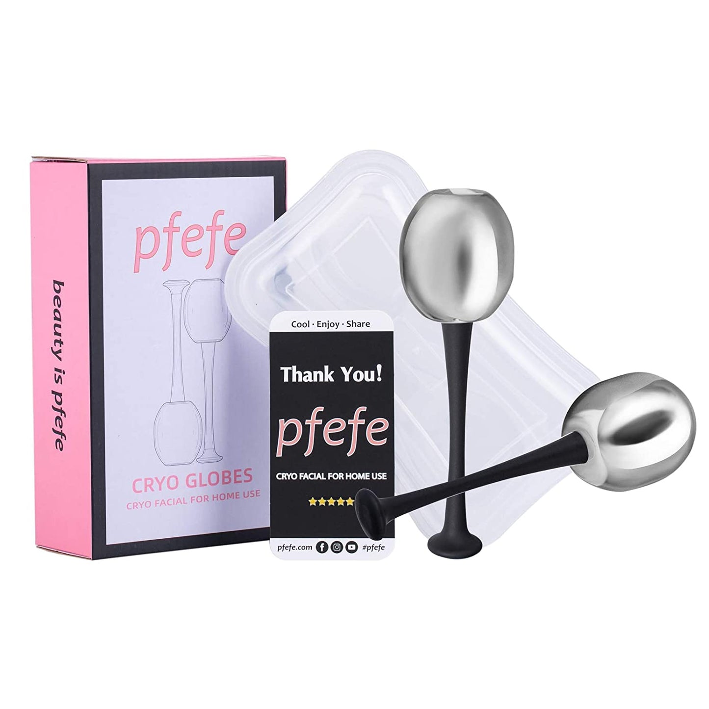 Ice Globes Facial Skin Care Freeze Tools for Women Face & Eyes, Stainless Steel Face Beauty Cryo Sticks Roller with Storage Case, Christmas/Valentines Day Gift Health & Beauty > Personal Care > Cosmetics > Cosmetic Tools > Skin Care Tools pfefe   