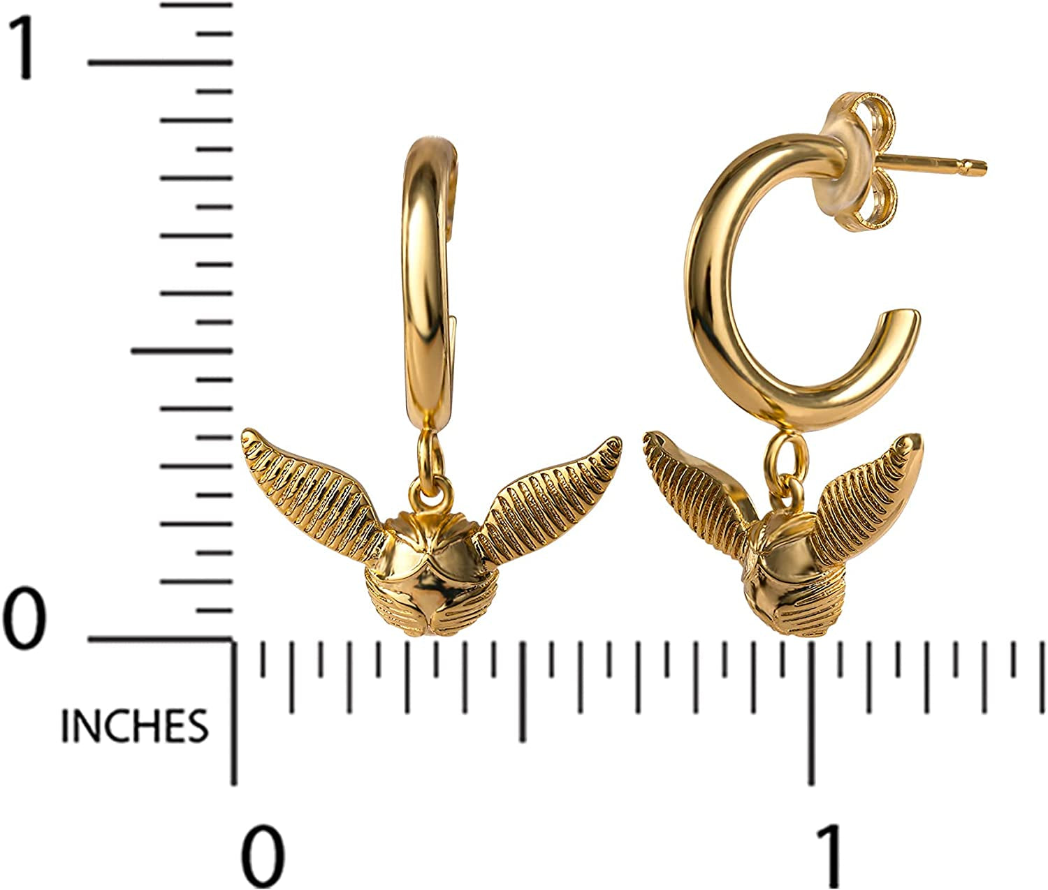Harry Potter Jewelry, Gold Plated Hoop Dangles, Golden Snitch Pierced Earrings Apparel & Accessories > Jewelry > Earrings Harry Potter   