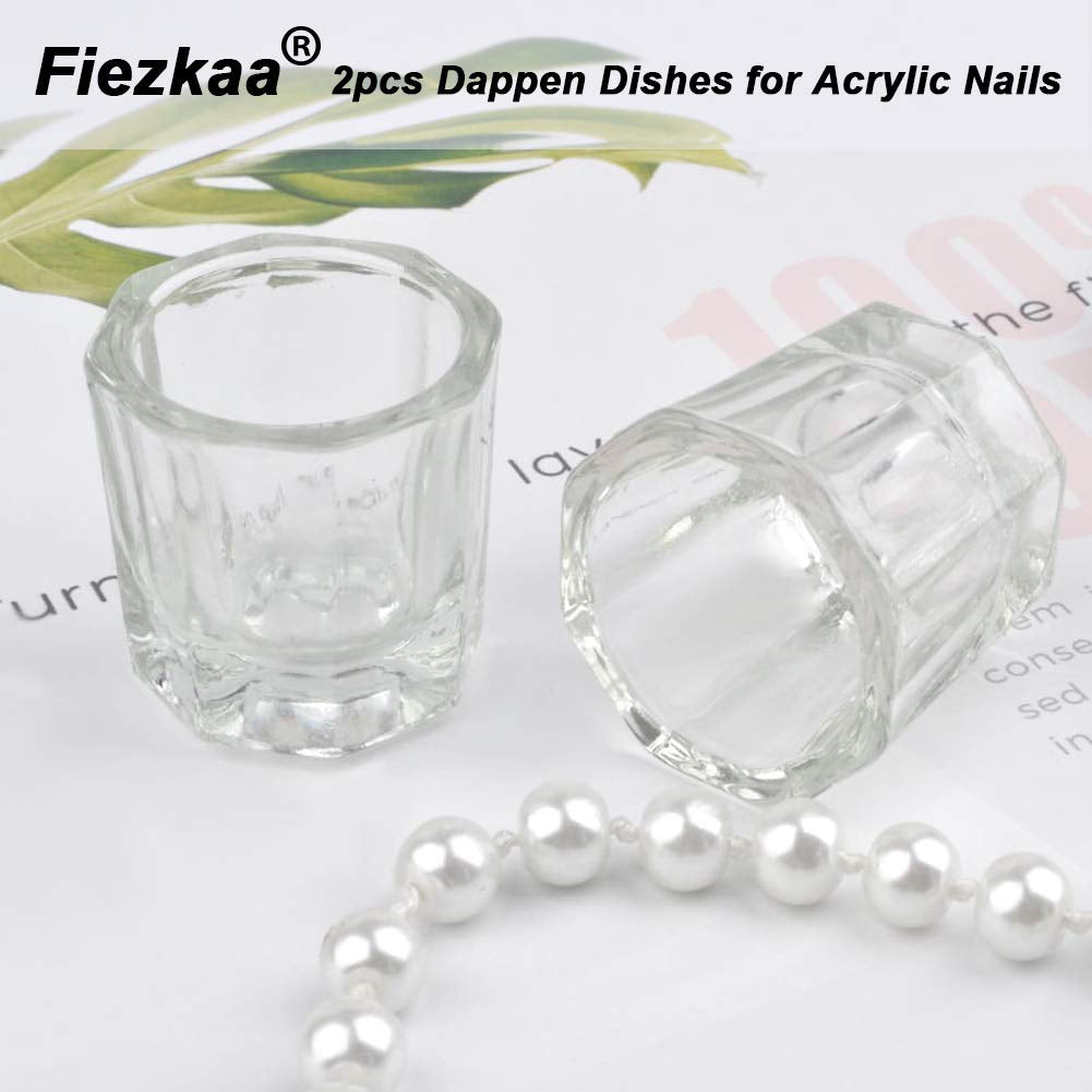 Fiezkaa 2Pcs Dappen Dish for Acrylic Nails, Clear Glass Acrylic Nail Monomer Liquid Bowl, Acrylic Powder Holder, Acrylic Glass Jar Dampen Dish Liquid Cup for Nail Art Manicure Care Tools Health & Beauty > Personal Care > Cosmetics > Cosmetic Tools > Nail Tools fiezkaa   