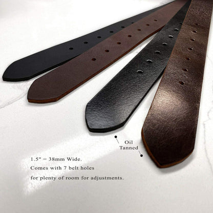 One Piece Full Grain Buffalo Oil Tanned Leather Replacement Belt Strap/ Belt with Buckle 1-1/2" (38Mm) Wide- Multiple Choices Apparel & Accessories > Clothing Accessories > Belts Belts.com   
