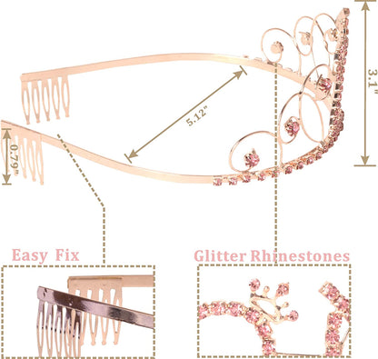 MEANT2TOBE 16Th Birthday Sash and Tiara for Girls - Fabulous Set: Glitter Sash + Basic Rhinestone Pink Premium Metal Tiara, 16Th Birthday Gifts for Sweet 16 Birthday Party Apparel & Accessories > Clothing Accessories > Sashes MEANT2TOBE   