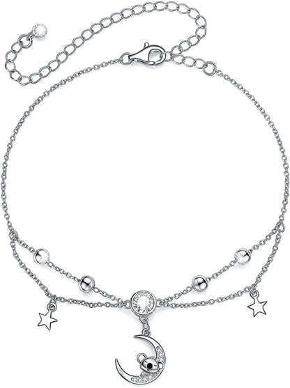URMWMOO S925 Sterling Silver Sloth Necklace Purple Green Birthstone Moon Jewelry Keep Me in Your Heart Animal Pendant Necklaces Sloths Gifts for Women Girlfriend Apparel & Accessories > Jewelry > Anklets URMWMOO JEWELRY Koala Bear Anklet  