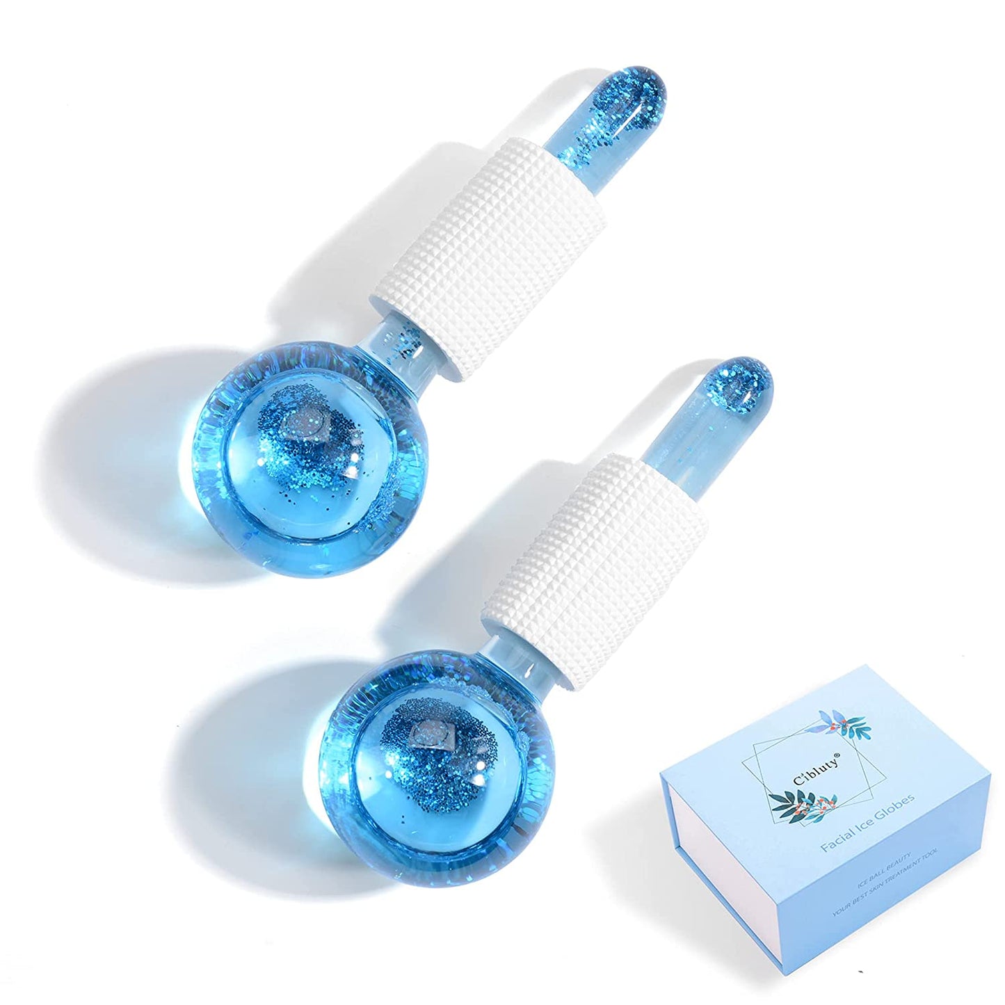 CIBLUTY ICE ROLLER for FACIAL: 2 PCS FACE Roller MASSAGE TOOL for Redness Soothing, Reduce Puffiness and Dark Circles Health & Beauty > Personal Care > Cosmetics > Cosmetic Tools > Skin Care Tools CIBLUTY Blue  