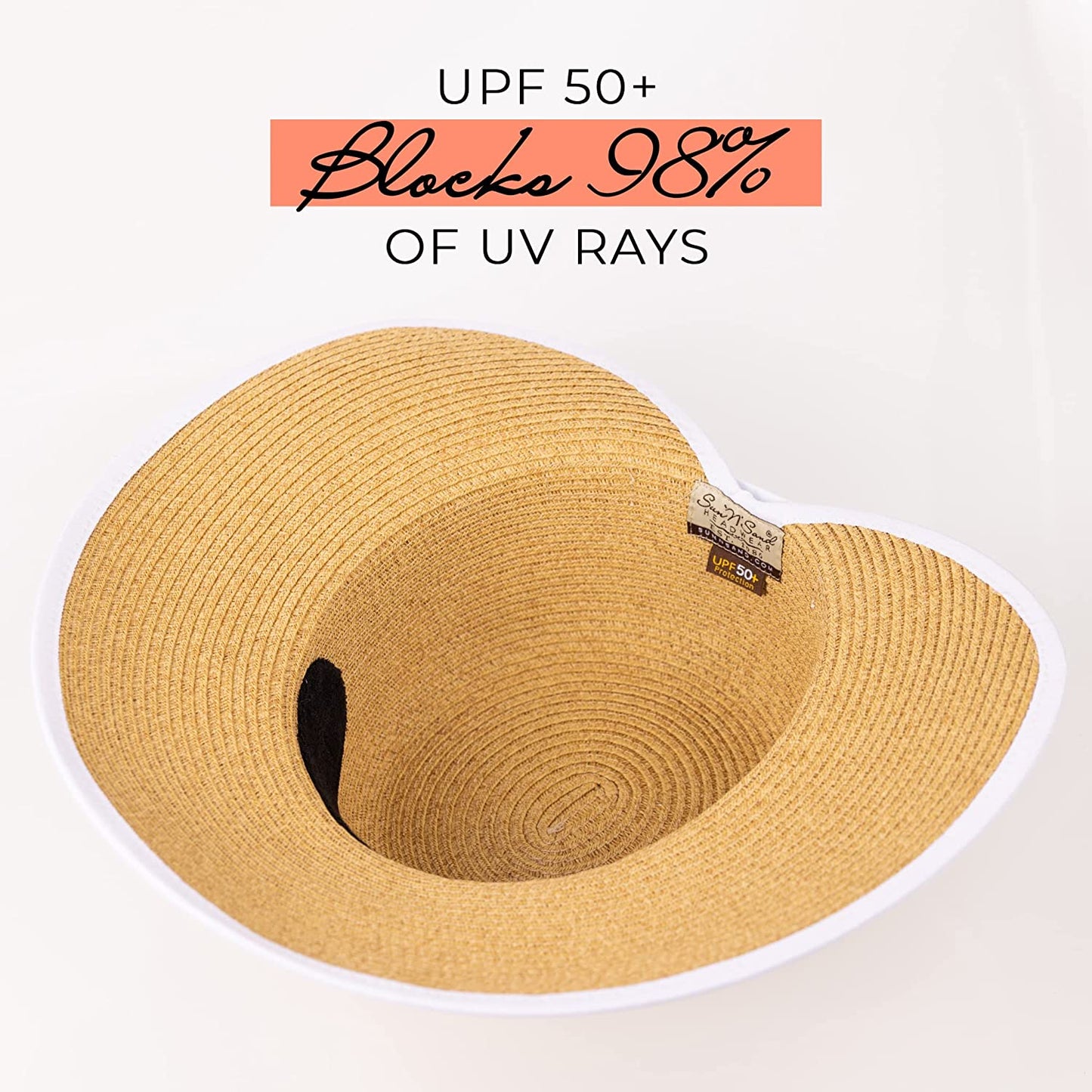 Sun 'N' Sand Women'S French Laundry Sun Hat - UPF 50+ - Backless, Foldable, and Packable 4” Brim Hat - One Size Apparel & Accessories > Clothing Accessories > Headwear Sun 'N' Sand   