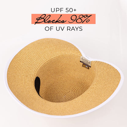 Sun 'N' Sand Women'S French Laundry Sun Hat - UPF 50+ - Backless, Foldable, and Packable 4” Brim Hat - One Size Apparel & Accessories > Clothing Accessories > Headwear Sun 'N' Sand   