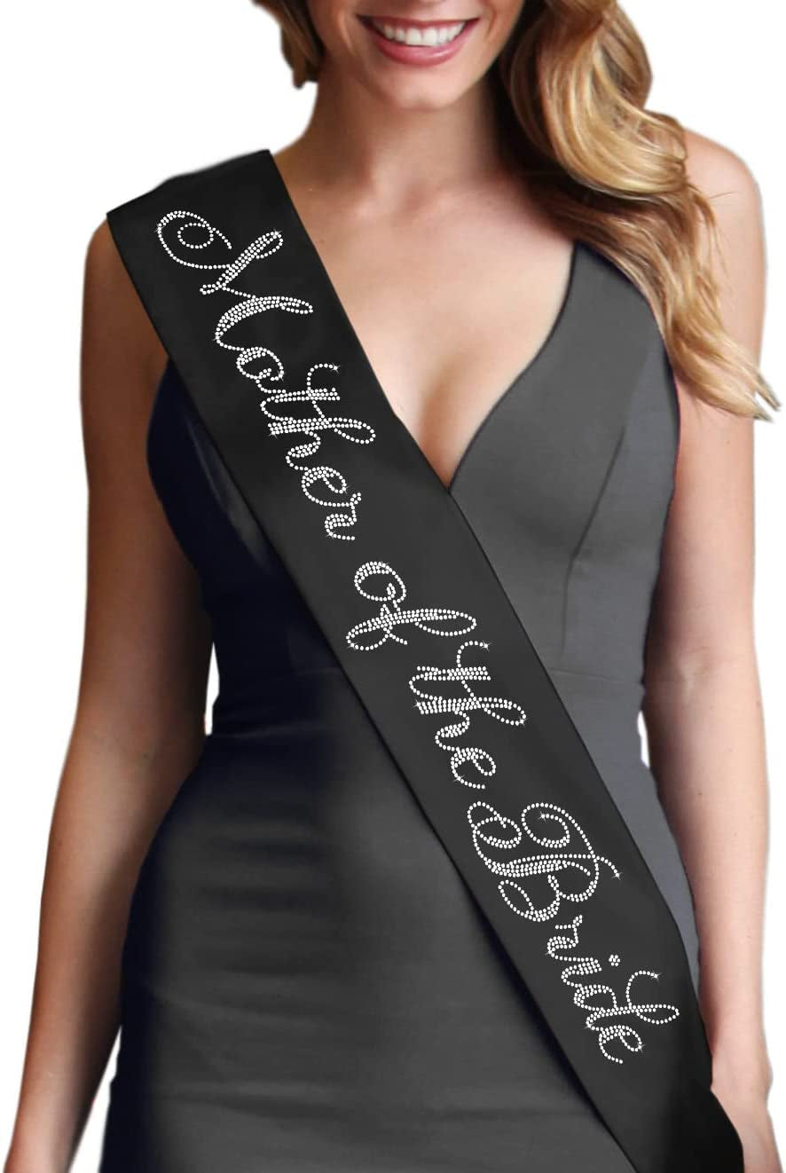 Blue Flirty Bride to Be Sash - Premium BRIDAL GRADE SATIN & Real CRYSTAL Rhinestone Bride to Be Satin Sash - Bachelorette Accessory Bride Gift - Classic Royal Blue Sash(Flrty B2B) Apparel & Accessories > Clothing Accessories > Sashes RhinestoneSash Black - Mother of the Bride One Size Fits Most 