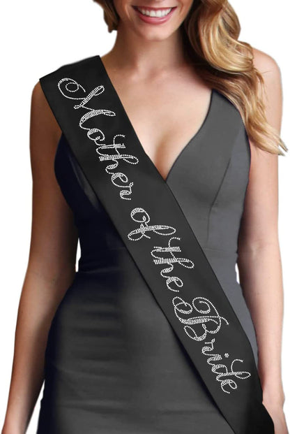 Blue Flirty Bride to Be Sash - Premium BRIDAL GRADE SATIN & Real CRYSTAL Rhinestone Bride to Be Satin Sash - Bachelorette Accessory Bride Gift - Classic Royal Blue Sash(Flrty B2B) Apparel & Accessories > Clothing Accessories > Sashes RhinestoneSash Black - Mother of the Bride One Size Fits Most 