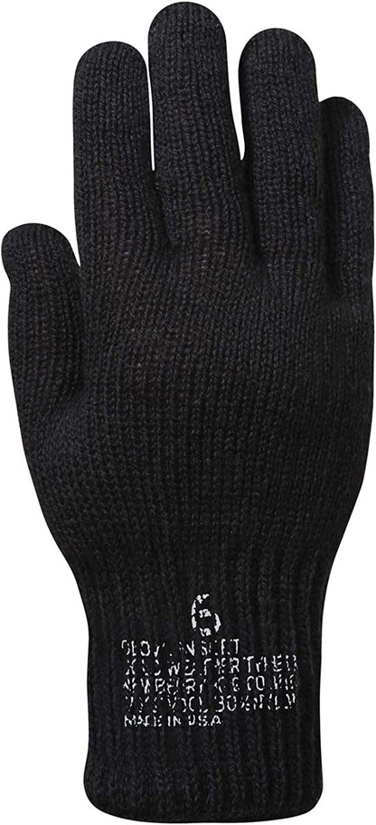 Rothco Gi Wool Glove Liners Apparel & Accessories > Clothing Accessories > Gloves & Mittens Rothco Black Size 5 