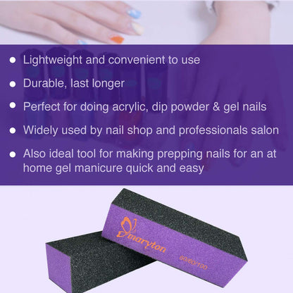 Maryton Nail Buffer Sanding Block Polisher Buffing File 60/100 Grit for Acrylic Nail Art Kit Manicure Tools 10 PCS (Black Purple) Health & Beauty > Personal Care > Cosmetics > Cosmetic Tools > Nail Tools MARYTON   