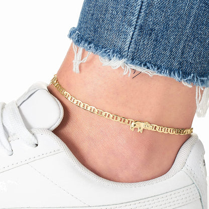 Barzel 18K Gold Plated Flat Marina Elephant Anklet for Women- Made in Brazil Apparel & Accessories > Jewelry > Anklets Barzel   