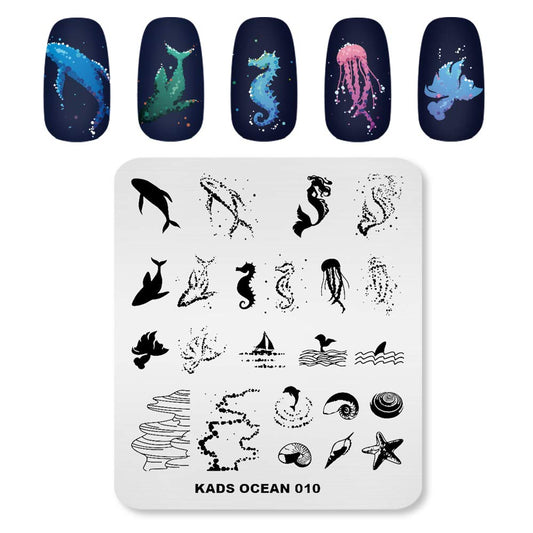KADS Stamping Plates for Nail Art Ocean Seahorse Shell Starfish Template Image Plate Stencil Nails Tool (OC010) Health & Beauty > Personal Care > Cosmetics > Cosmetic Tools > Nail Tools KADS Oc010  