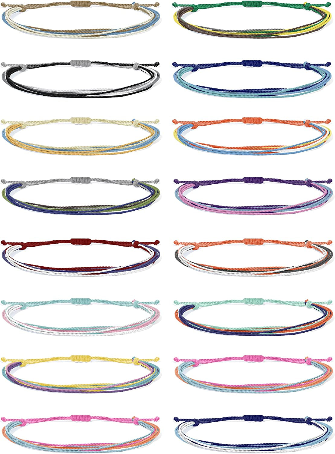 Long Tiantian Wave Bracelets for Teen Girls Cute Boho Braided String Beach Ocean Bracelet for Women Summer Jewelry Gift Apparel & Accessories > Jewelry > Bracelets Long tiantian R  