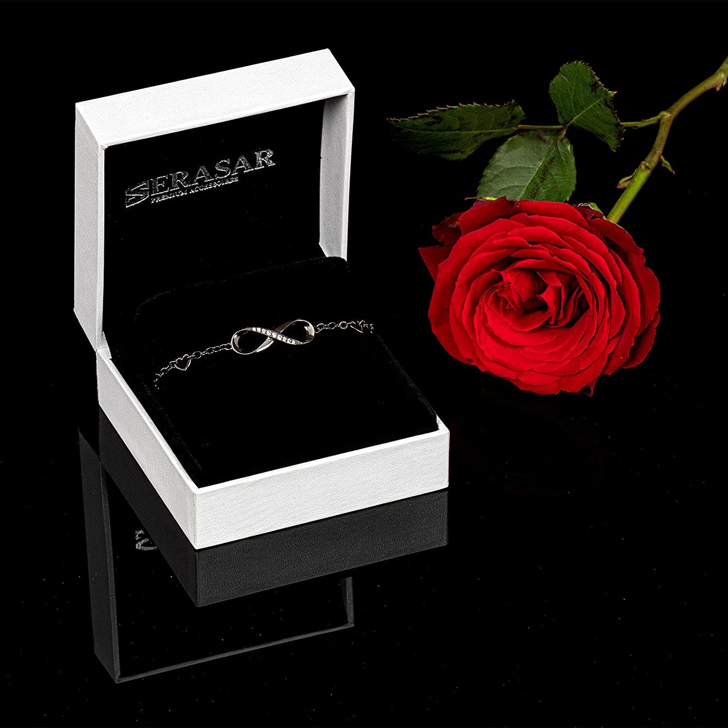 SERASAR | Infinity Sign Anklet [Infinity] for Ladies | 925 Sterling Silver with 18Ct Genuine Gold Plating | Adjustable Length | Jewellery Box Included Apparel & Accessories > Jewelry > Anklets SERASAR   