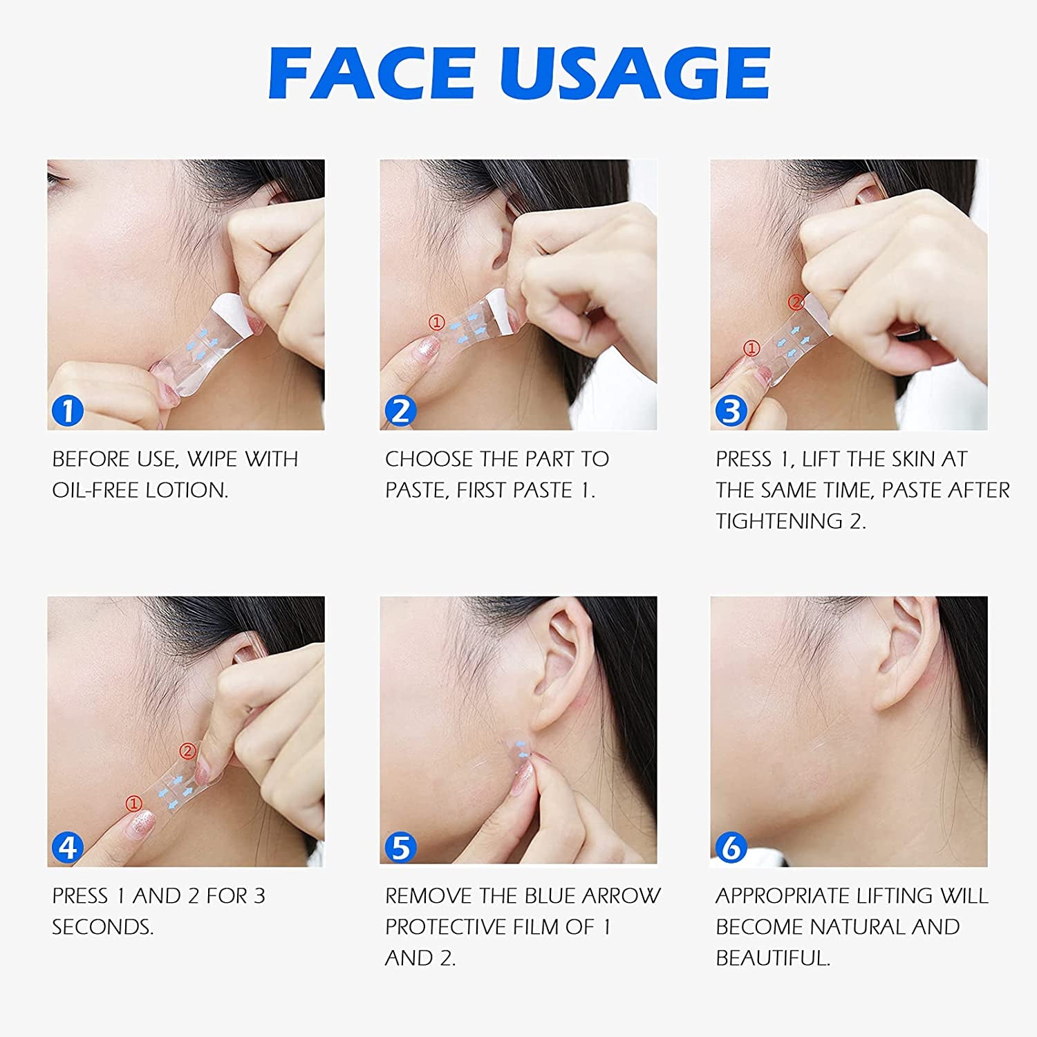 Face Lift Tape,Face Tape Lifting Invisible,Waterproof and Breathable Thin,Makeup Tools to Hide Double Chin and Wrinkles around the Eyes & Neck,40 Pieces Health & Beauty > Personal Care > Cosmetics > Cosmetic Tools > Skin Care Tools Tetyana naturals   