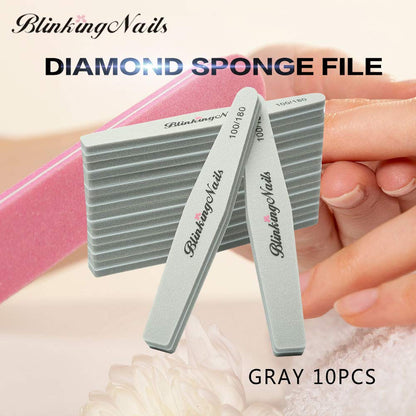 Sponge Nail File and Buffers 10Pcs for Nail Art Care Double Sides Design 100/180 Grit Nail Buffer Professional Manicure Nail Tools Color Gray Health & Beauty > Personal Care > Cosmetics > Cosmetic Tools > Nail Tools BlinkingNails   