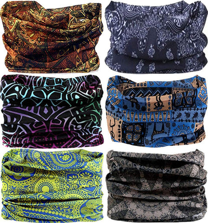 VANCROWN Neck Gaiter Headband Headwear Head Wrap Face Mask Magic Scarf Bandana for Men and Women Apparel & Accessories > Clothing Accessories > Bandanas & Headties VANCROWN 6pcs.lady  