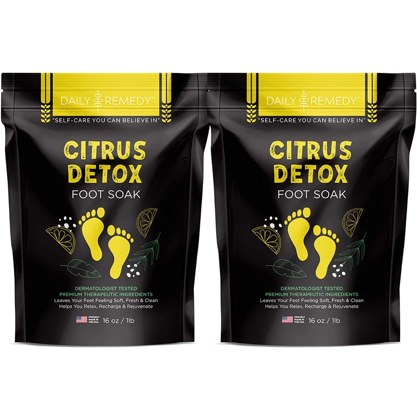 Tea Tree Oil Foot Soak with Epsom Salt - Made in USA - for Toenail Irritations, Athletes Foot, Stubborn Foot Odor Scent, Softens Calluses & Soothes Sore Tired Feet - 2 PACK Health & Beauty > Personal Care > Foot Care DAILY REMEDY Citrus Detox  