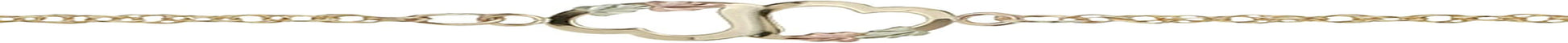 Two Hearts Ankle Bracelet, 10K Yellow Gold, 12K Green Gold, 12K Rose Gold Black Hills Gold Apparel & Accessories > Jewelry > Anklets The Men's Jewelry Store   