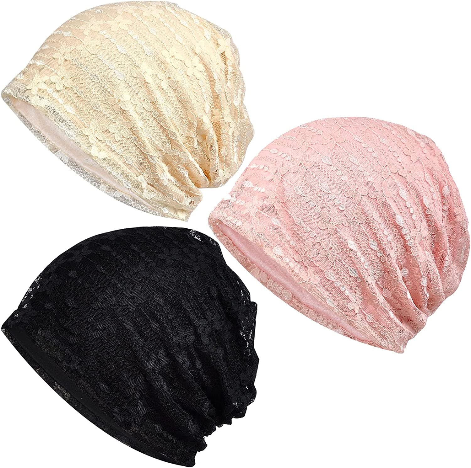 Kayier Women'S Baggy Casual Chemo Beanie Cap Apparel & Accessories > Clothing Accessories > Headwear Kayier 3 Pack-c  