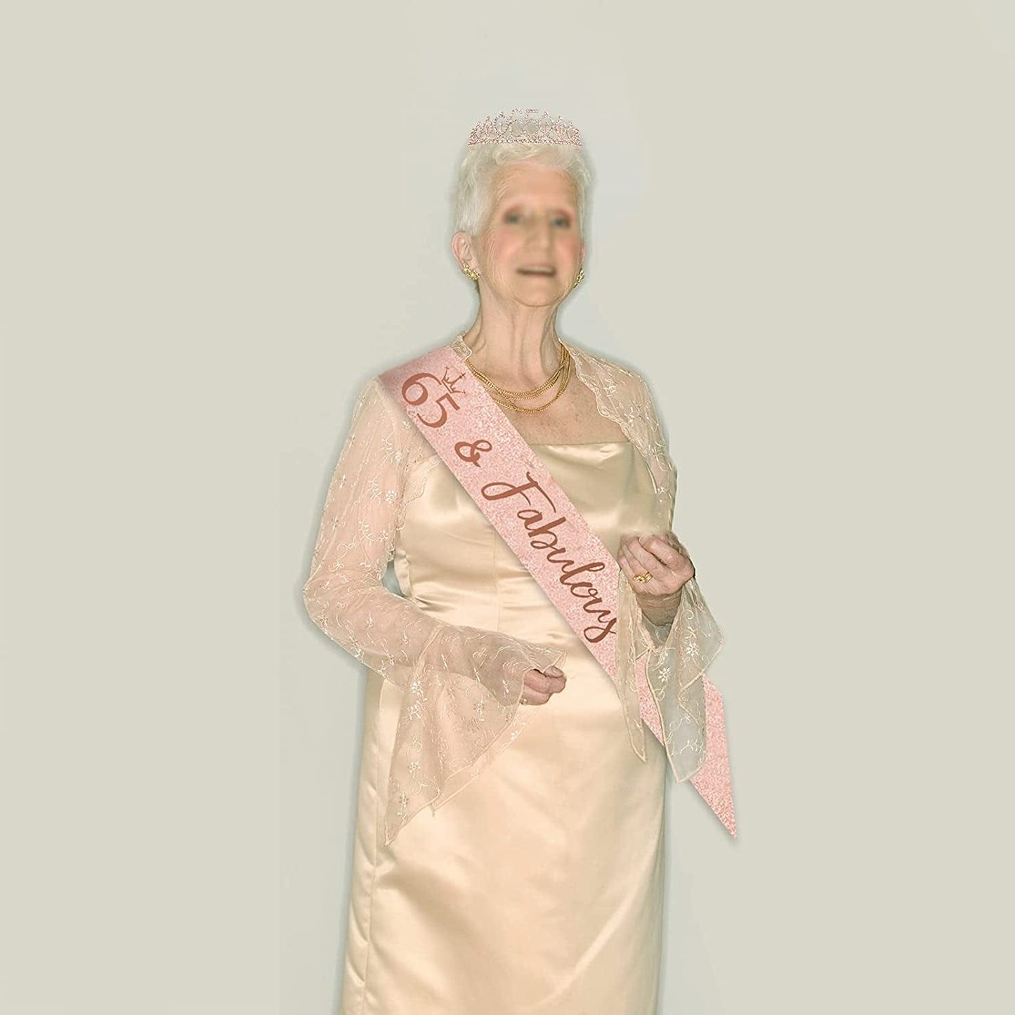 65Th Birthday Sash and Tiara for Women, Rose Gold Birthday Sash Crown 65 & Fabulous Sash and Tiara for Women, 65Th Birthday Gifts for Happy 65Th Birthday Party Favor Supplies Apparel & Accessories > Clothing Accessories > Sashes BRT Bearingshui   