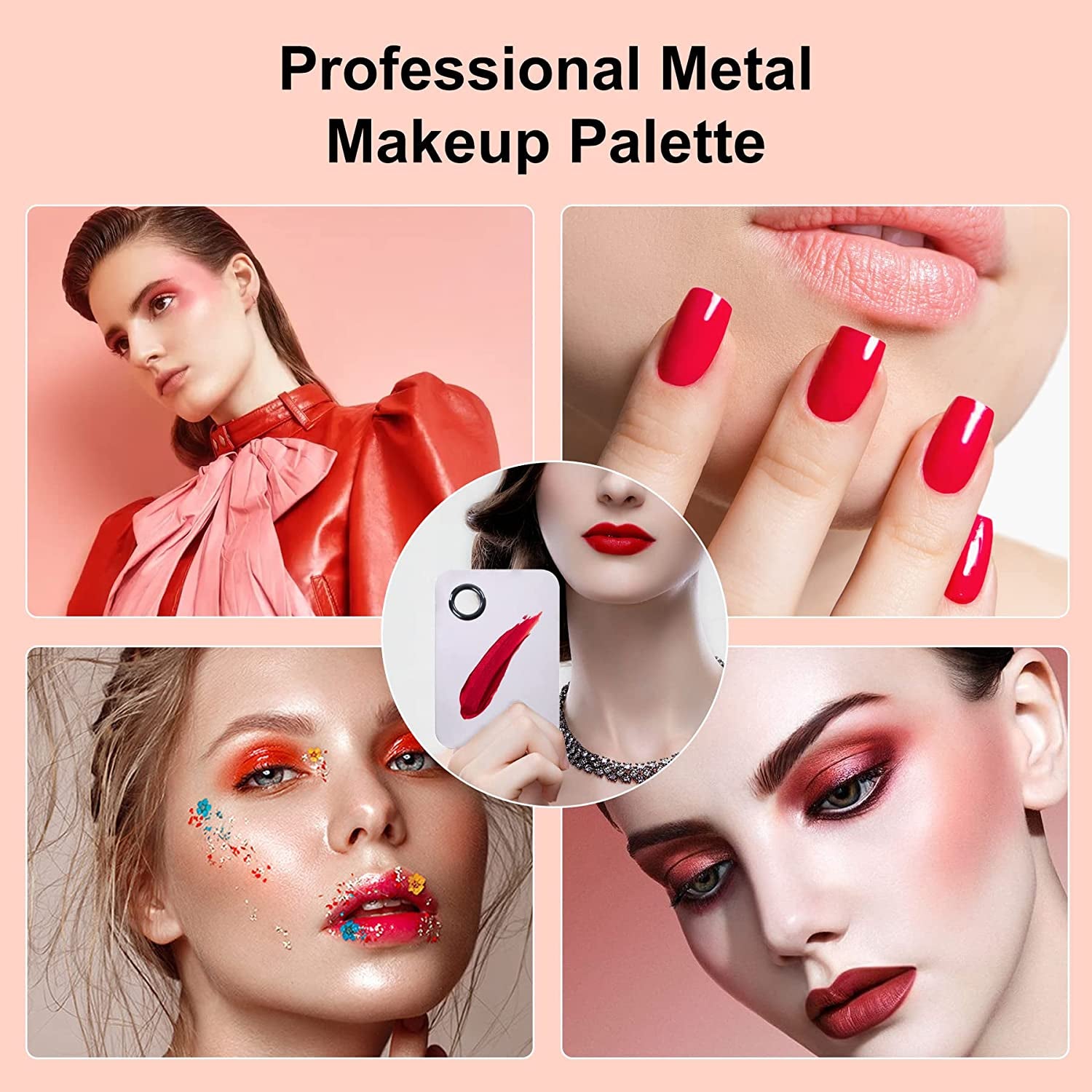 Makeup Palette, Makeup Mixing Palette, Stainless Steel Metal Foundation Palette with Spatula Artist Tool for Mixing Foundation Nail-Art, Cosmetic Mixing Makeup Palette, Makeup Plate, 6×4"/Silver/2Pcs Health & Beauty > Personal Care > Cosmetics > Cosmetic Tools > Makeup Tools LQ-TT-CY-CX   