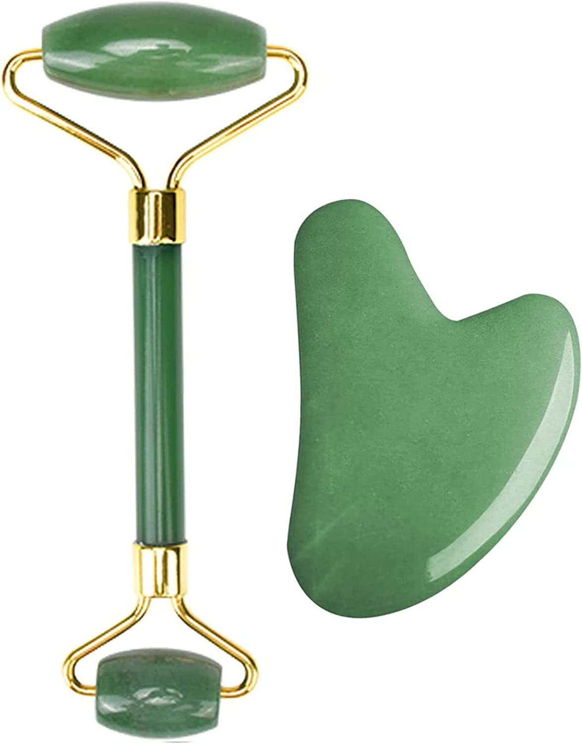 Ideayard Face Roller and Gua Sha Set - Jade Roller anti Aging Massager Tool - Natural Jade Roller for Face and Guasha Stone for Body - Beauty Roller Skin Care Tools Kit for Slimming & Firming Health & Beauty > Personal Care > Cosmetics > Cosmetic Tools > Skin Care Tools ideayard Green  