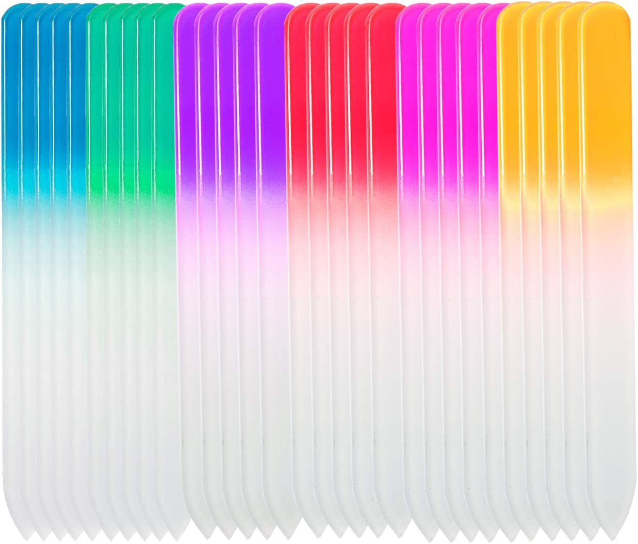 SIUSIO 30 Pack Professional Czech Crystal Glass Nail Files Buffer Manicure Tools Kit Set Gradient Rainbow Color for Nail Polishing - the Best Emory Boards for Fingernail & Toenail Care (SIX Color) Health & Beauty > Personal Care > Cosmetics > Cosmetic Tools > Nail Tools SIUSIO glass six colors  