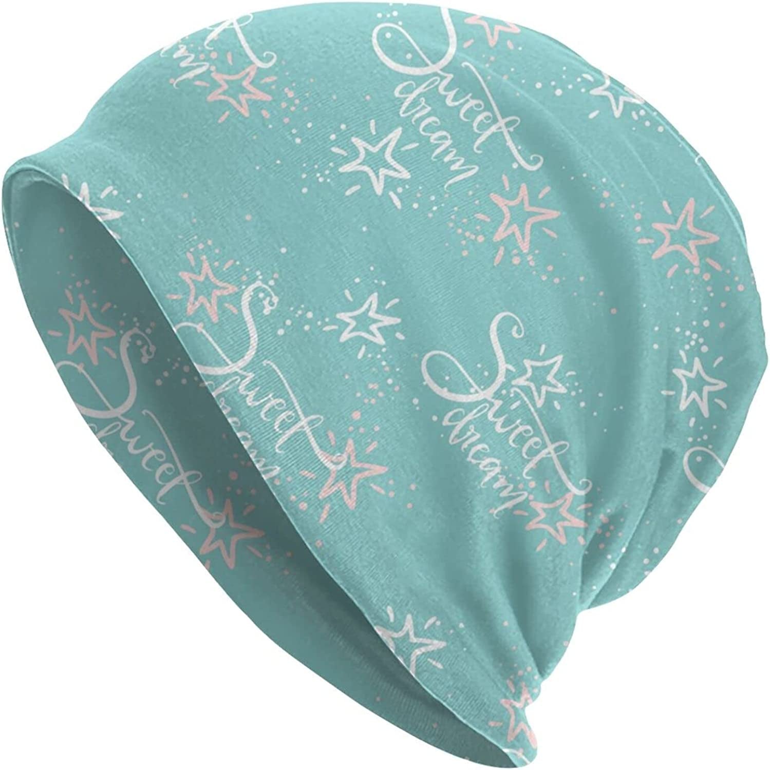 Gold Star Slouchy Beanie Chemo Headwear Knit Hat Scarf Sleep Skull Cap for Women Men Apparel & Accessories > Clothing Accessories > Headwear ybovejuk Doodle Stars Sky Sweet Dream One Size 