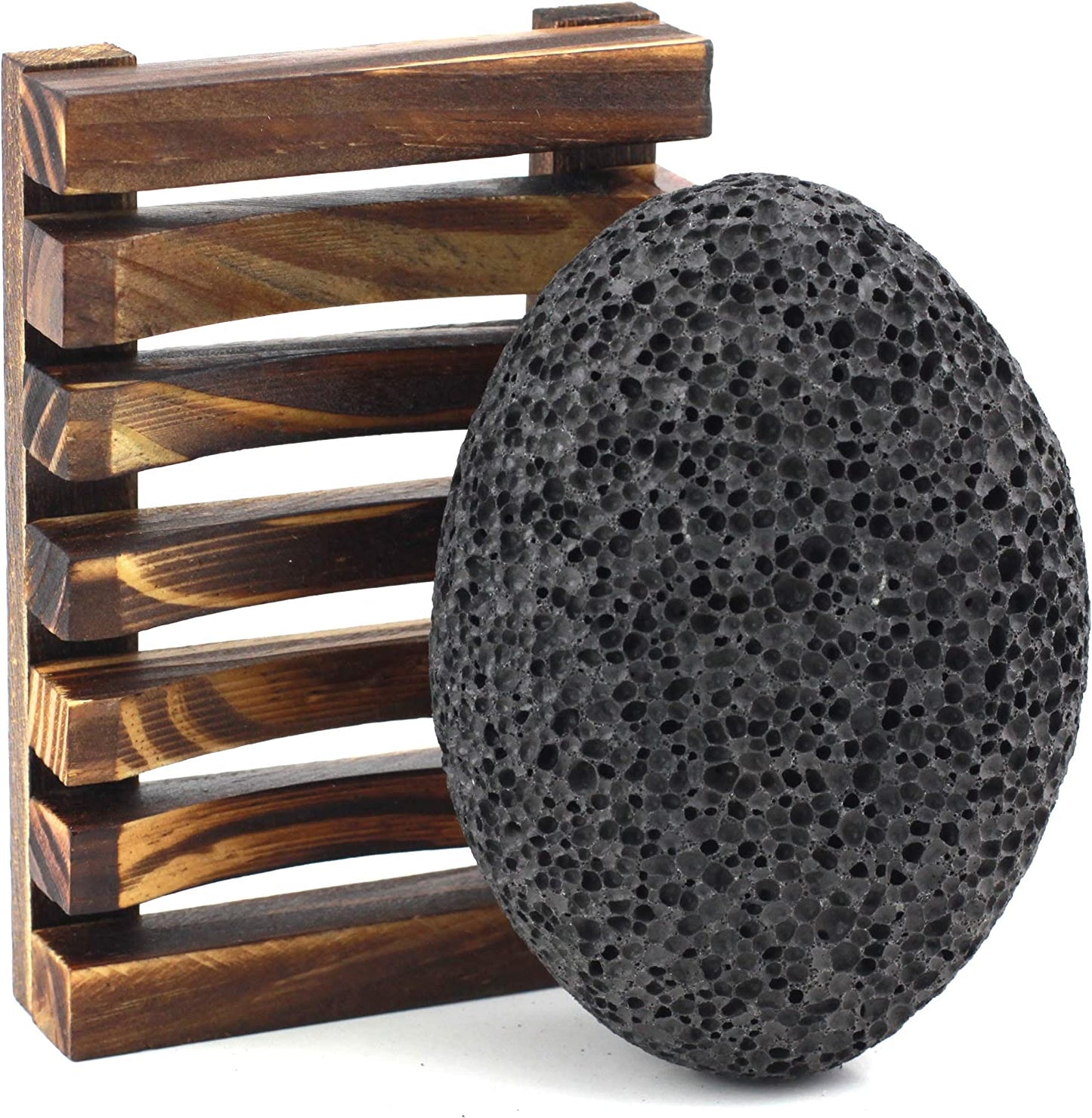Evolatree Pumice Stone for Feet - Lava Foot Scrub, Cleaning & Exfoliating Dead Skin, Corn & Callus Remover for Hands Heels - Shower Bath Foot Scrubber & Scraper Pedicure Care W/ Bonus Wooden Soap Tray Health & Beauty > Personal Care > Foot Care Evolatree   