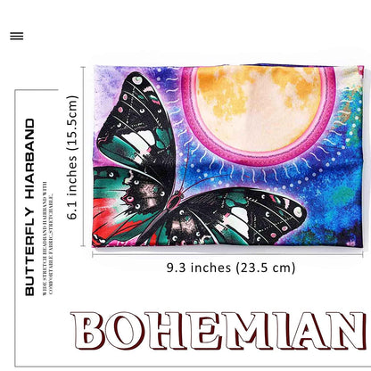 Olbye Wide Boho Headband Headwrap Butterfly Stretch Hair Bands Bandana Yoga Running Athletic Turban Head Bands Head Scarfs Hair Accessories for Women and Girls 4Pcs Apparel & Accessories > Clothing Accessories > Bandanas & Headties Olbye   