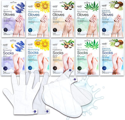Epielle New Moisturizing Socks and Gloves for Hand and Foot Care | Assorted 10 Pairs (5 Gloves & 5 Socks) Stocking Stuffers!! Health & Beauty > Personal Care > Foot Care Epielle   