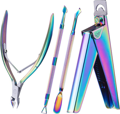 Melodysusie Acrylic Nail Clippers, Professional Nail Clippers Cutters for Acrylic Nails Fake Nail Tips, Adjustable Stainless Nail Trimmer, Manicure Tool for Salon Home Nail Art, Purple Health & Beauty > Personal Care > Cosmetics > Cosmetic Tools > Nail Tools MelodySusie A-4pcs Colorful Set  