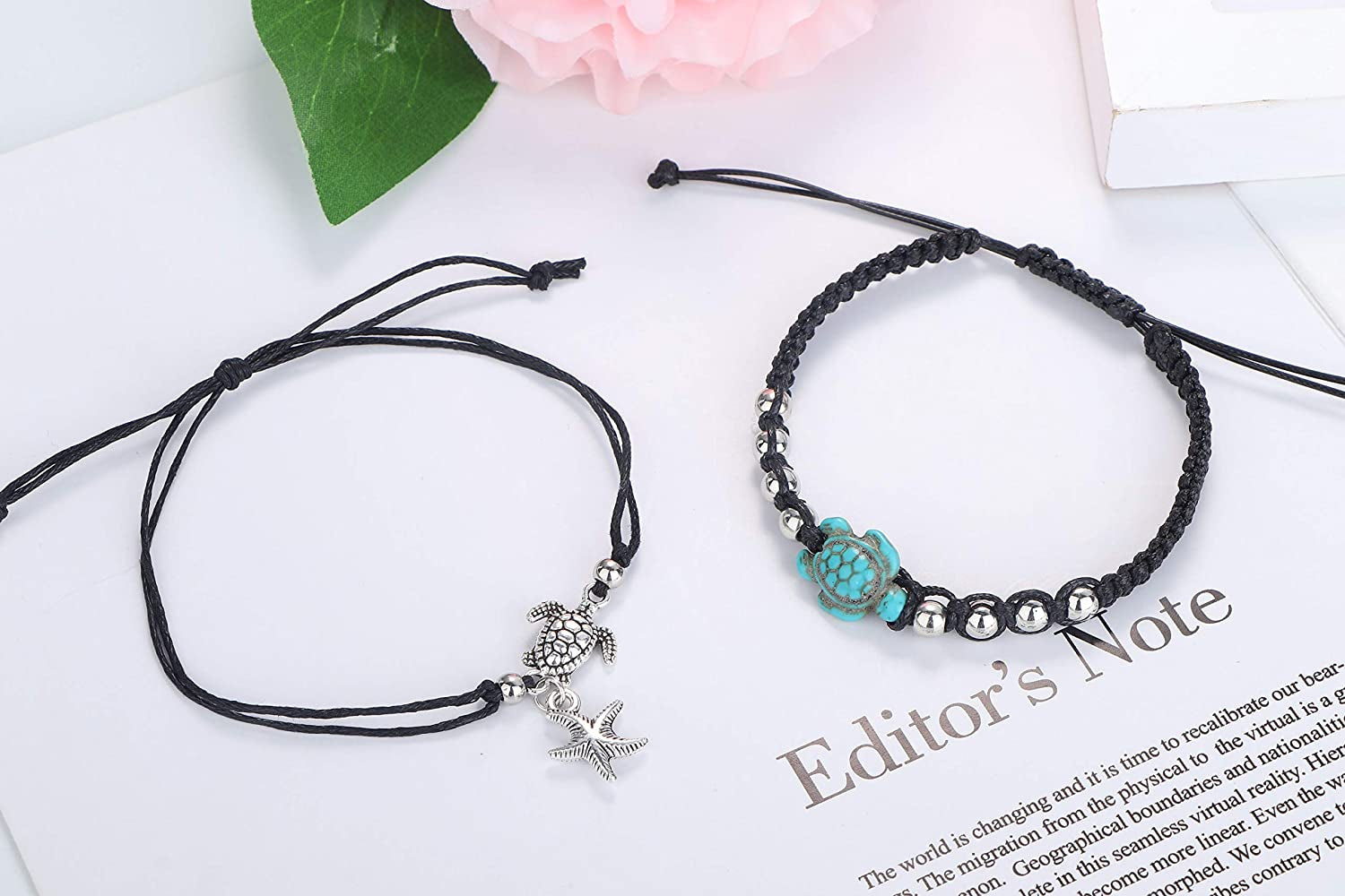 LOYALLOOK 10PCS Shell Turtle Ankle Bracelets Handmade Boho Anklet Jewelry Adjustable Natural Cowrie Shell Beach Bead Anklet for Women Apparel & Accessories > Jewelry > Anklets LOYALLOOK   