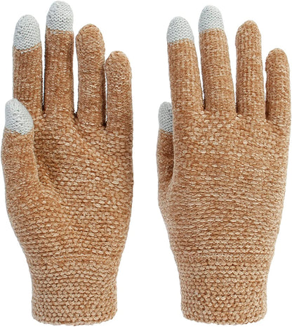 Women Winter Warm Touch Screen Gloves Knitted Soft Elastic Thick Gloves for Clod Weather Apparel & Accessories > Clothing Accessories > Gloves & Mittens Muryobao Z-yellow  