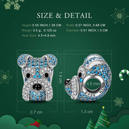 NINAQUEEN "Frodo the Schnauzer" Sterling Silver Christmas Gifts Charms for Dog Lovers, Compatible with Charms Bracelet and Necklace, Jewelry Box Included for Gift Apparel & Accessories > Jewelry > Bracelets NINAQUEEN Charms   