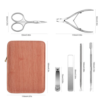 FERYES 6 PCS Manicure Nail Care Kit - Cuticle Removal Tools and Nail Clipper Set – Nail Cutter, Cuticle Nipper, Cuticle Pusher, Nail Scissors, Glass Nail File - Leather Case Packed Health & Beauty > Personal Care > Cosmetics > Cosmetic Tools > Nail Tools FERYES   