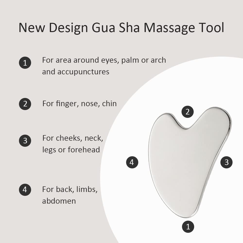 Face Massager, Metal Face Roller Gua Sha Massage Tool for Face Neck Eye Body Skin Care, Facial Roller for Women Health & Beauty > Personal Care > Cosmetics > Cosmetic Tools > Skin Care Tools Yeamon   