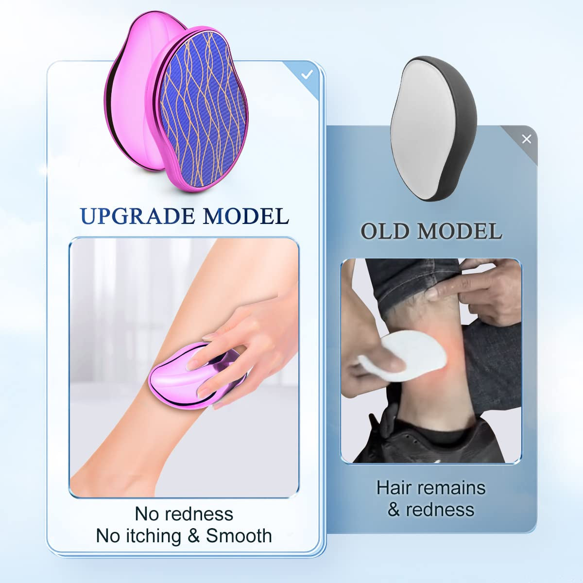 Muisci Crystal Hair Eraser Nano Crystal Painless Hair Removal Tool for Men and Women Reusable Magic Crystal Hair Remover Stone for Body Legs Arms Back Exfoliate Health & Beauty > Personal Care > Foot Care MuiSci   