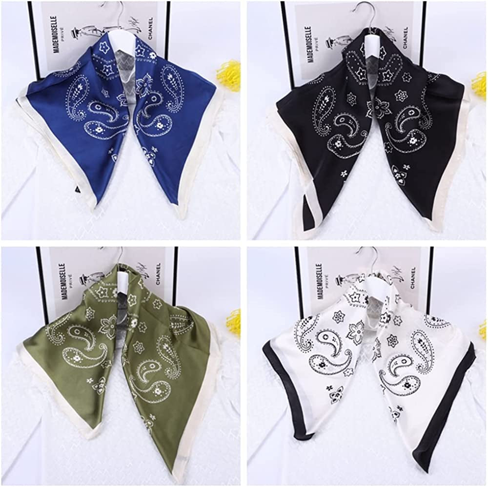 Fyluoke Silk Feeling Satin Headscarf Neck Hair Scarf Bandana for Women 4-Packs Apparel & Accessories > Clothing Accessories > Bandanas & Headties FYLuoke   