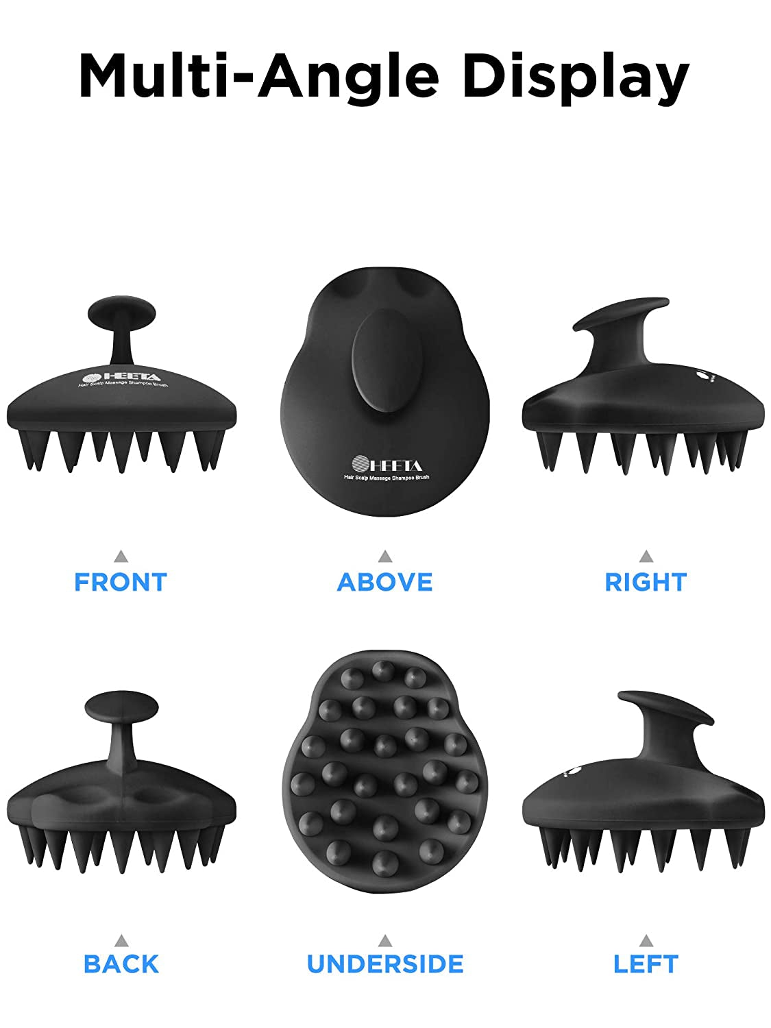 HEETA Hair Scalp Massager Shampoo Brush, Upgraded Full Silicone Integrated Design Hair Care Brush with Soft Silicone Bristles, Head Massager for Remove Dandruff and Hair Growth (Black) Health & Beauty > Personal Care > Hair Care HEETA   