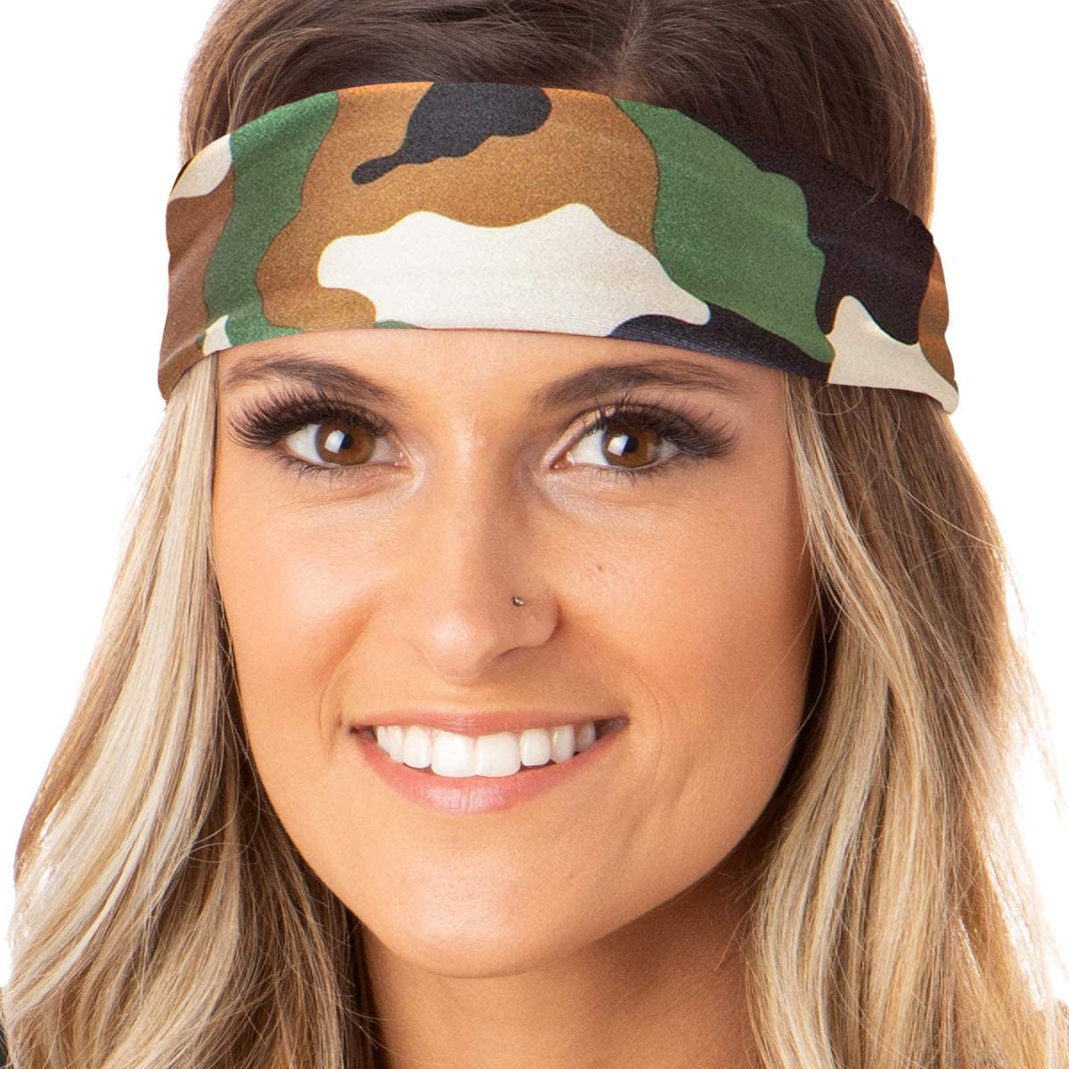 Hipsy Adjustable & Stretchy Printed Xflex Wide Headbands for Women Girls & Teens Apparel & Accessories > Clothing Accessories > Bandanas & Headties Hipsy Xflex Classic Green Camo 1pk  