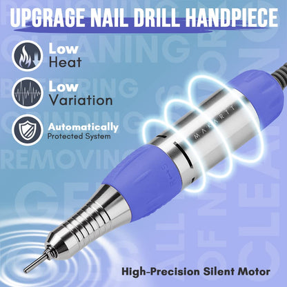 Makartt Nail Drill Electric Nail File JD700 Nail Drills for Acrylic Nails Professional 30000RPM Manicure Tools Nail Stuff Acrylic Nail Drill for Nail Dip Kit Acrylic Powder Poly Nail Gel B-01 Health & Beauty > Personal Care > Cosmetics > Cosmetic Tools > Nail Tools Makartt   
