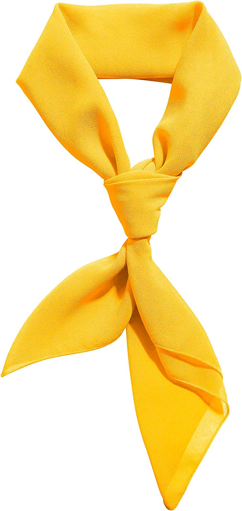Chiffon Scarf Ribbon Neck Scarf Square Handkerchief 23"X23" 26"X26" 30"X30" Apparel & Accessories > Clothing Accessories > Bandanas & Headties Comsite Yellow 26*26. 