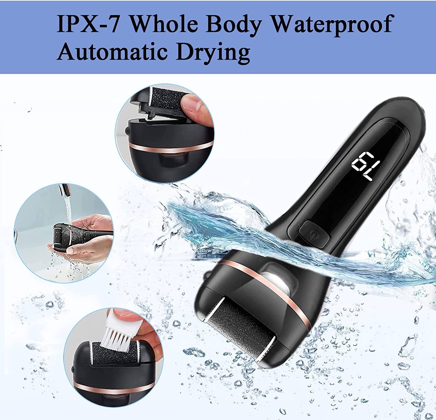 Callus Remover for Feet Rechargeable, 13-In-1 Professional Pedicure Tools Foot Care Kit, Foot Scrubber Electric Feet File Pedi for Hard Cracked Dry Dead Skin, 3 Rollers, 2 Speed, Battery Display, Gift Health & Beauty > Personal Care > Foot Care Nice-live   